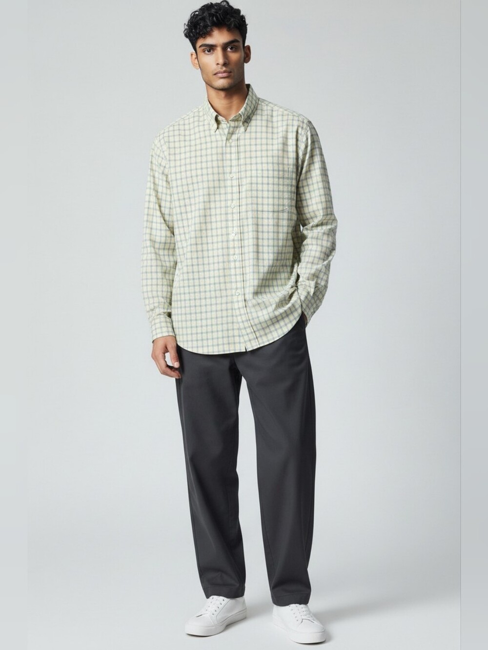 Lauren Ralph Lauren Men's Yellow Plaid Dress Shirt SZ M